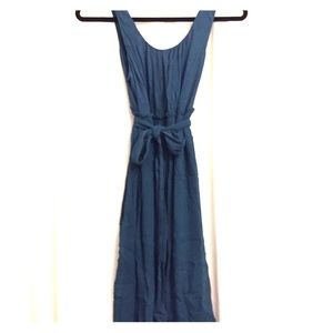 Teal dress jersey and silk Banana Republic